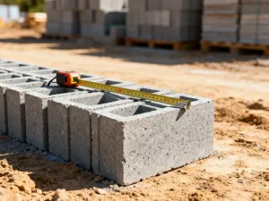 Czerwony pustak ceramiczny w świetle poranka na placu budowy, podkreślający wysoką jakość materiału budowlanego.