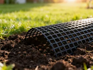 Czerwony pustak ceramiczny w świetle poranka na placu budowy, podkreślający wysoką jakość materiału budowlanego.