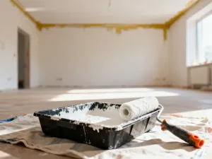 Plastikowe dystanse zamontowane na stalowym zbrojeniu, zapewniające odpowiednią otulinę betonową przed zalaniem.