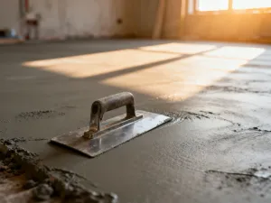 Porównanie faktury i koloru desek tarasowych z sosny oraz modrzewia w świetle zachodzącego słońca.