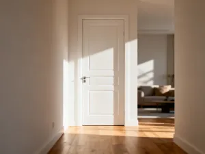 Porównanie segmentowej i rolowanej bramy garażowej zamontowanych na nowoczesnym budynku.