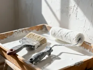 Proces montażu ramy do moskitiery z aluminiowych profili i łączników na warsztatowym stole z narzędziami pomiarowymi.
