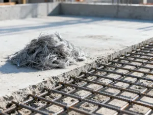 Porównanie zbrojenia siatką stalową oraz betonu z mikrozbrojeniem rozproszonym na placu budowy.